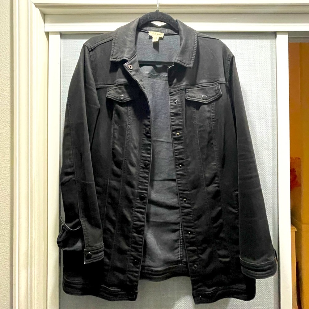 Tribal Jeans denim jacket sz med black longline